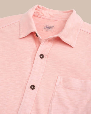 BEACHCAST SOLID KNIT SHIRT PALE ROSETTE PINK
