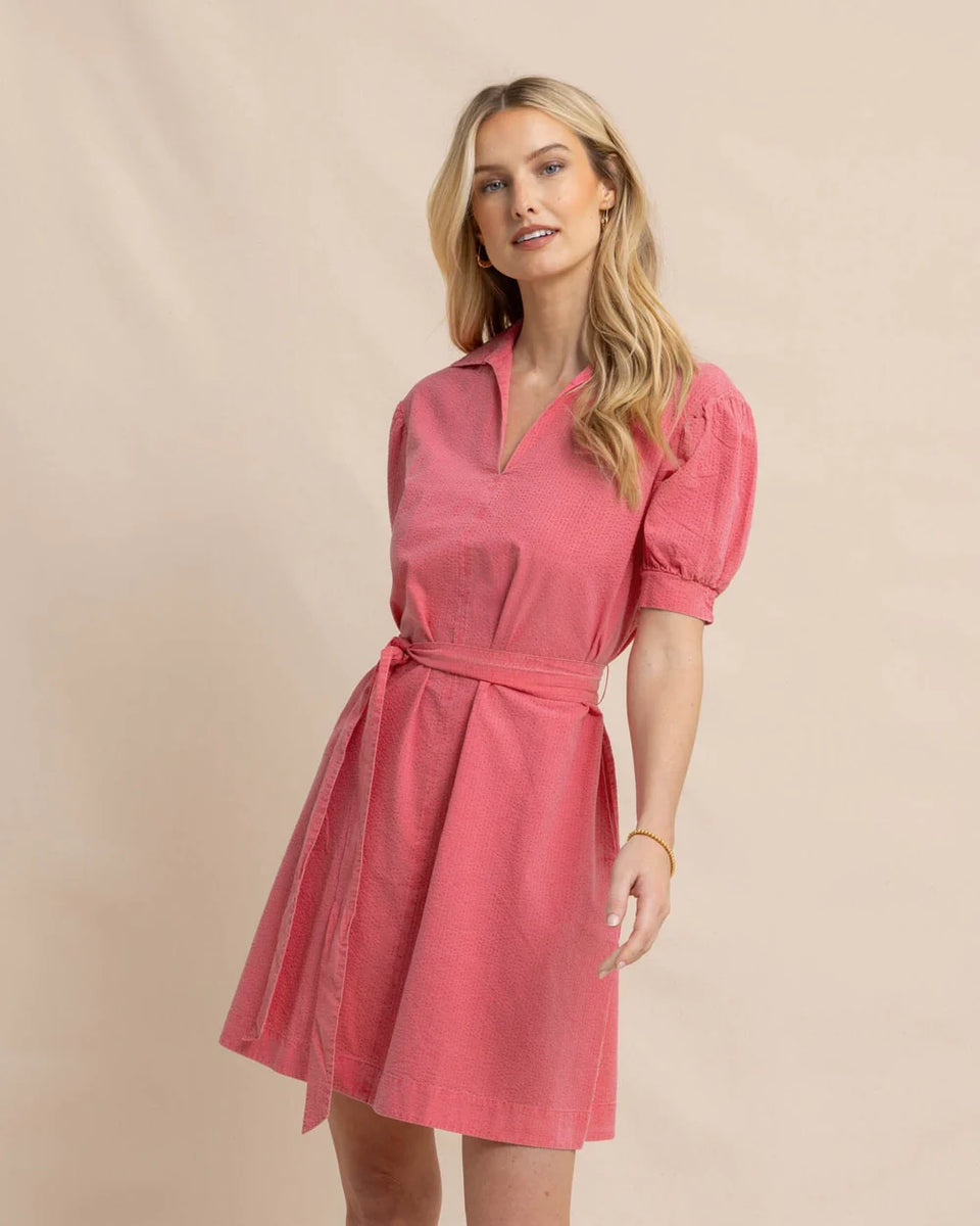 CALAN SEERSUCKER DRESS ROSE PINK – Village Palm