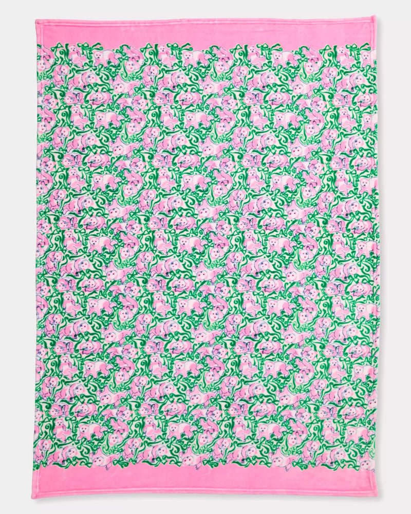 PARADISE ENGINEERED BLANKET PINK QUARTZ PANDA N BOWS