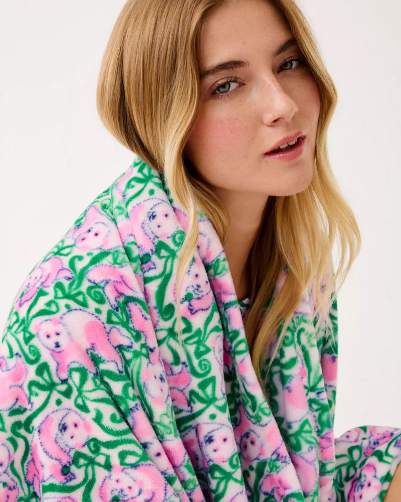 PARADISE ENGINEERED BLANKET PINK QUARTZ PANDA N BOWS