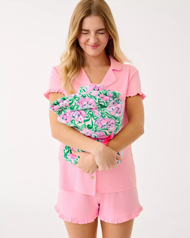 PARADISE ENGINEERED BLANKET PINK QUARTZ PANDA N BOWS