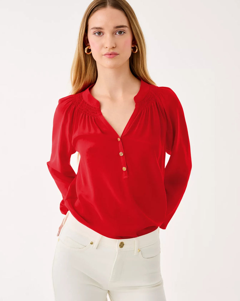 ELSA TOP CRANBERRY RED