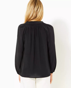 ELSA SILK TOP NOIR