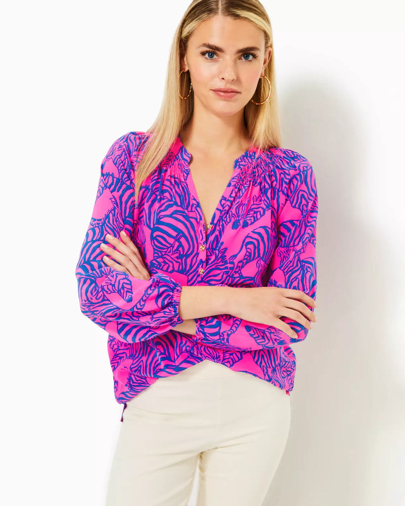 ELSA SILK TOP PASSION FRUIT PINK WILD NIGHTS