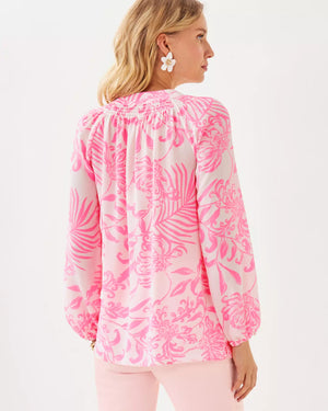 ELSA SILK TOP ROUSSEAU PINK GLISTEN IN THE SUN