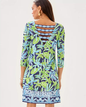 OPHELIA 3/4 SLEEVE DRESS SAPPHIRE POOL TROPICAL TANGO ENGINEERED