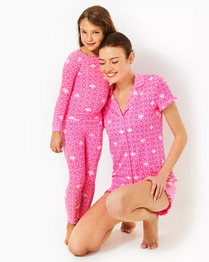 SAMMY PAJAMA SET PASSION FRUIT PINK FLUTTERING HEARTS