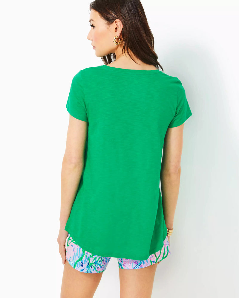 ETTA SCOOP NECK TEE BRAZILIAN GREEN