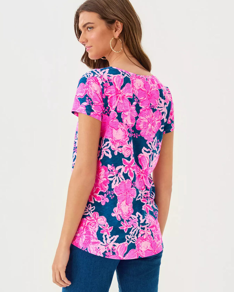 ETTA SCOOP-NECK STARLIGHT NAVY ONCE AND FLORAL