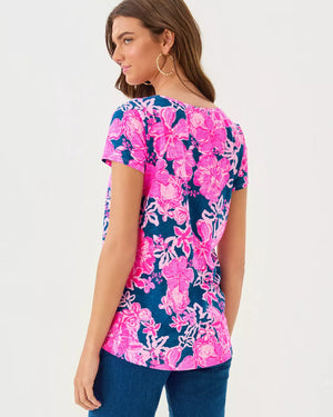 ETTA SCOOP-NECK STARLIGHT NAVY ONCE AND FLORAL