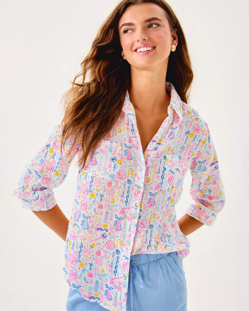 SEA VIEW BUTTON DOWN MULTI SUMMER SERENADE