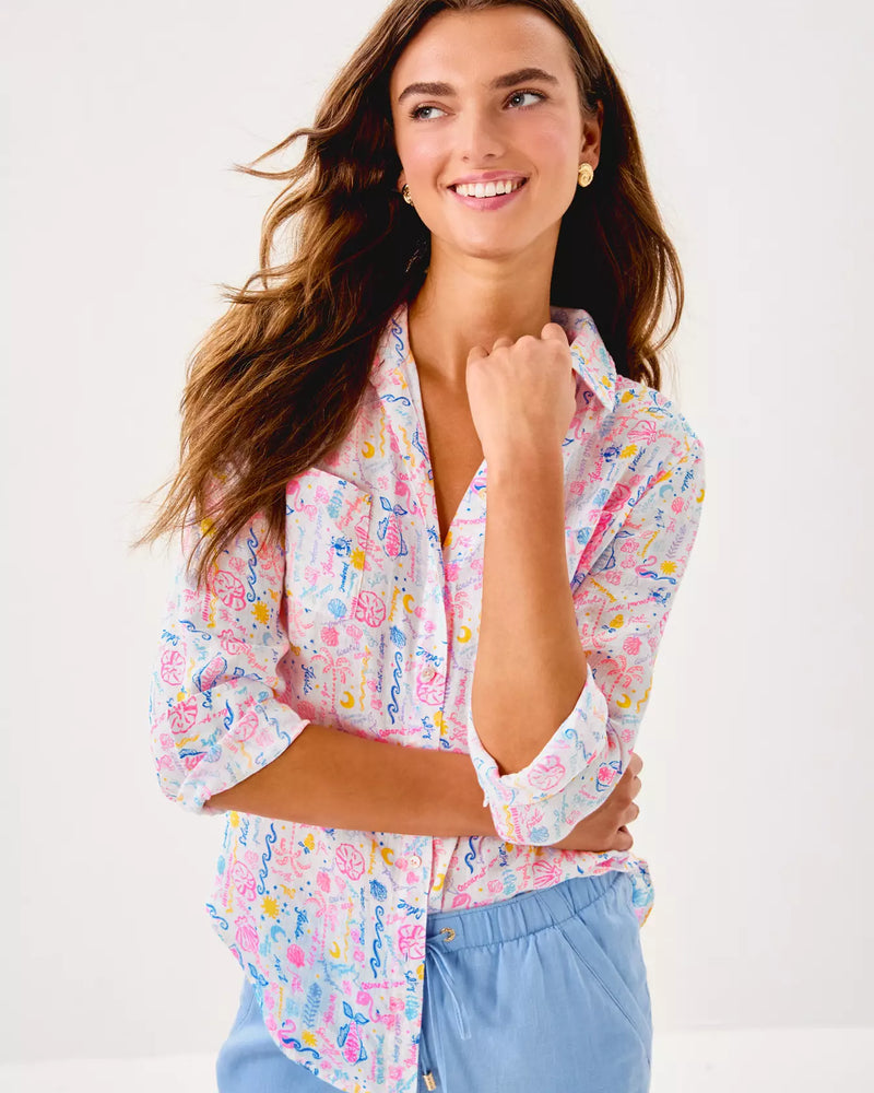 SEA VIEW BUTTON DOWN MULTI SUMMER SERENADE