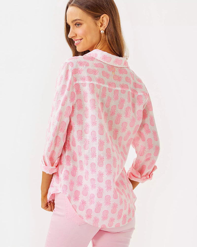 SEA VIEW BUTTON DOWN ROUSSEAU PINK SLICE OF SUNSHINE