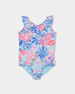 GIRLS JANAH SWIMSUIT UPF 50+ MULTI ELEPHANT SPLASH