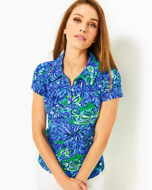 UPF50+ FRIDA SCALLOP POLO ABACO BLUE IN TURTLE AWE