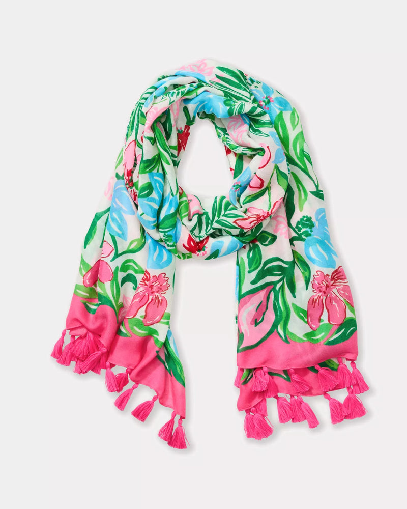 RESORT SCARF MULTI GLOWING GARDENS ENGINEERED