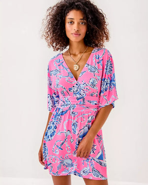 PARIGI KNIT SKORT ROMPER ROUSSEAU PINK OVERSIZED BAREFOOT BEACHCOMBERS