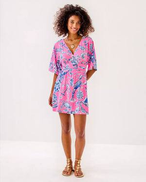 PARIGI KNIT SKORT ROMPER ROUSSEAU PINK OVERSIZED BAREFOOT BEACHCOMBERS