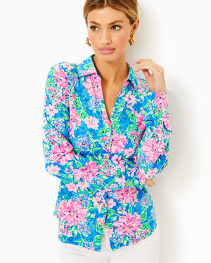 MARLENA UPF 50+ BUTTON DOWN MULTI SPRING IN YOUR STEP