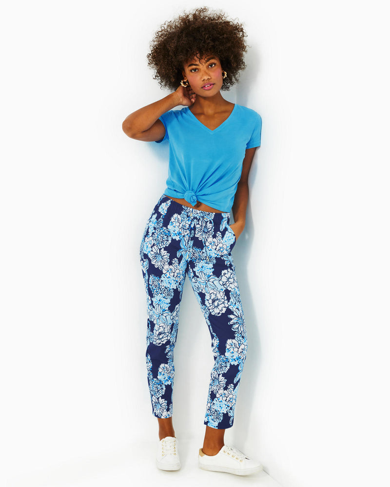 EMORA KNIT PANT LOW TIDE NAVY BOUQUET ALL DAY