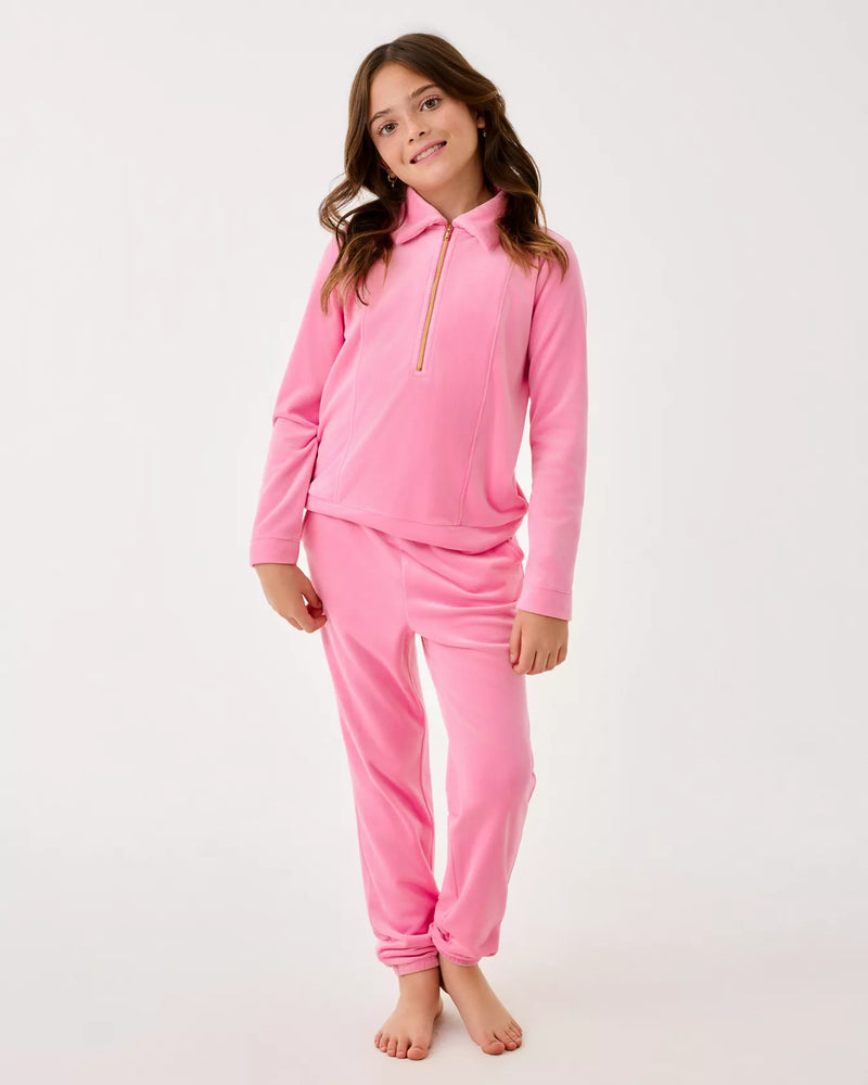 GIRLS MINI MALLIE VELOUR PANT CONFETTI PINK