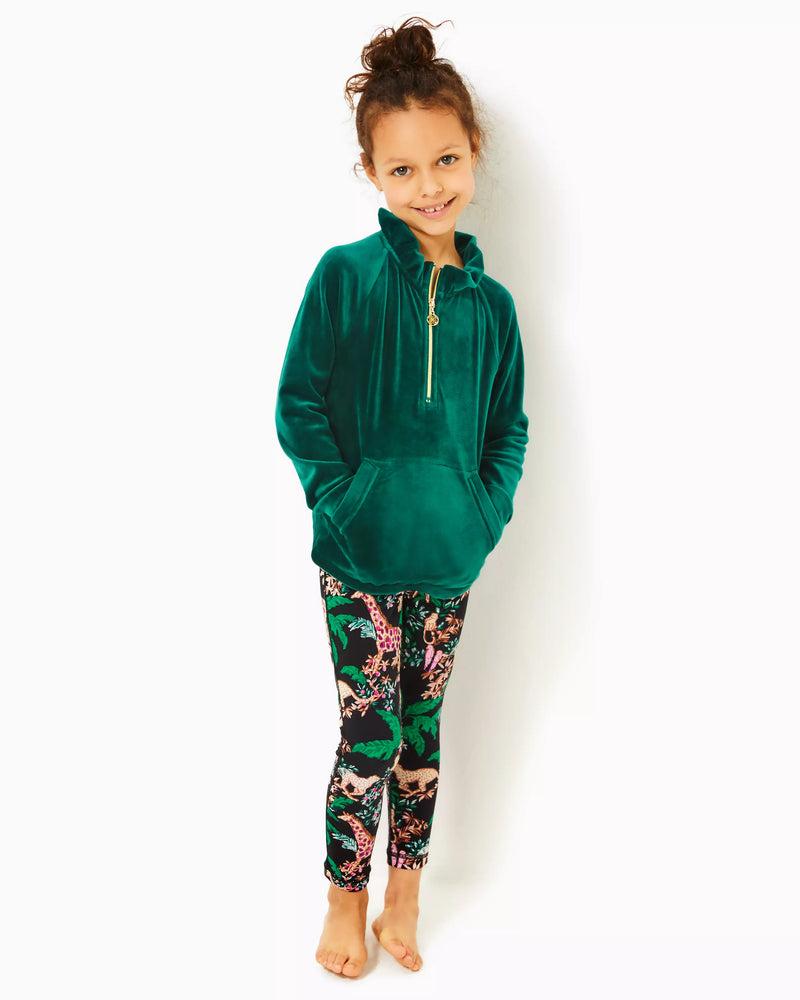 GIRLS LITTLE SKIPPER RUFFLE VEL VILLA GREEN