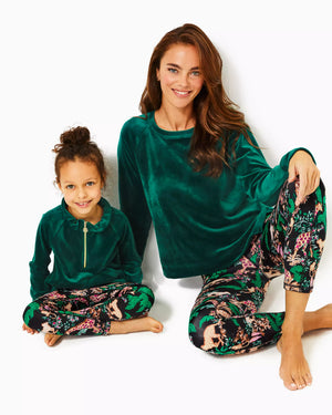 GIRLS LITTLE SKIPPER RUFFLE VEL VILLA GREEN