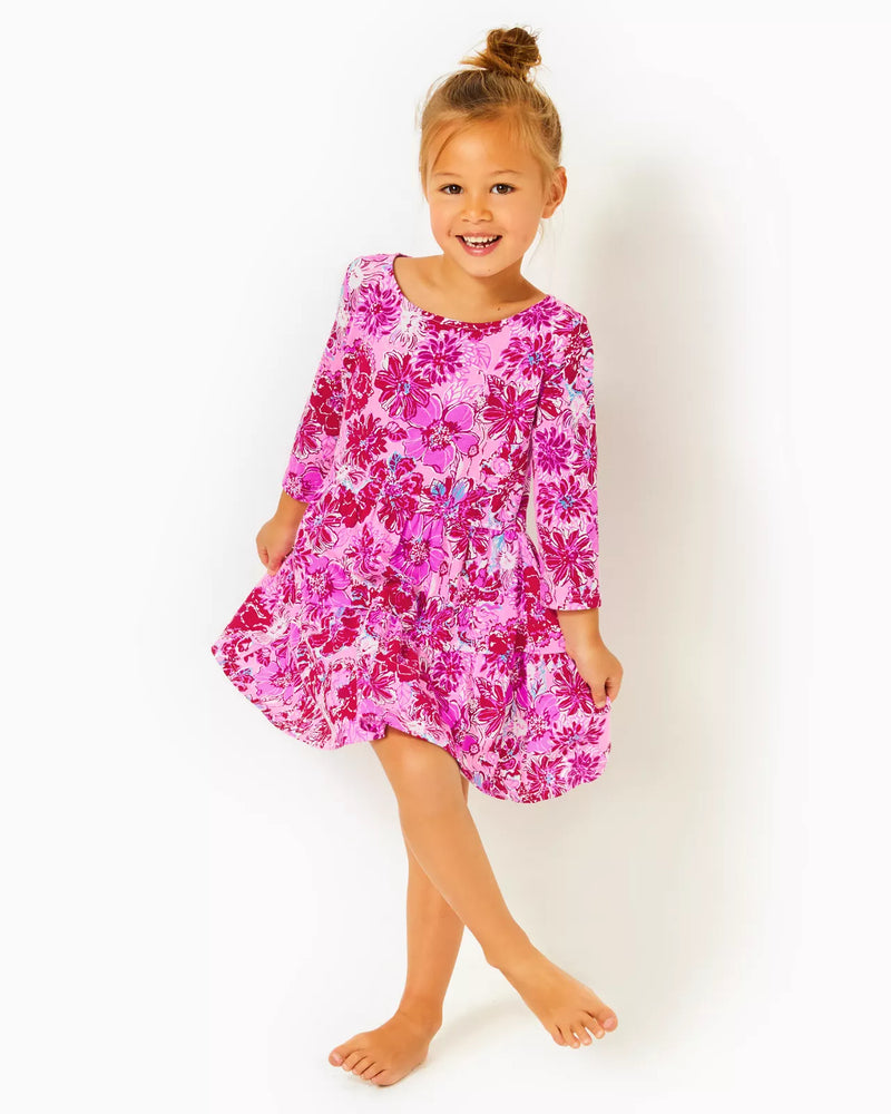GIRLS MINI GEANNA DRESS LILAC THISTLE IN THE WILD FLOWERS