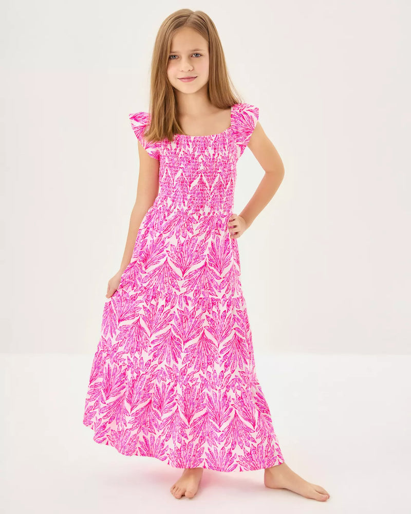 GIRLS MINI JILLY MIDI DRESS PINK BLISS SHADY BABE