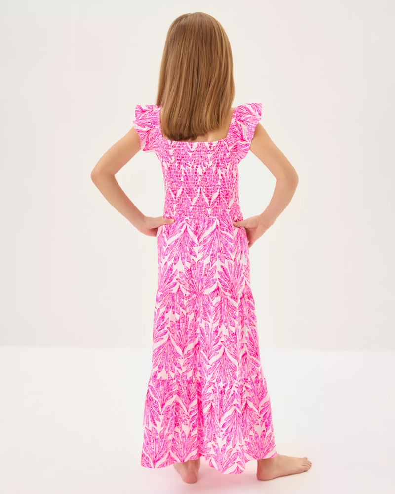 GIRLS MINI JILLY MIDI DRESS PINK BLISS SHADY BABE