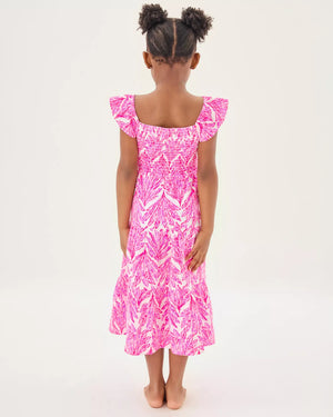 GIRLS MINI JILLY MIDI DRESS PINK BLISS SHADY BABE
