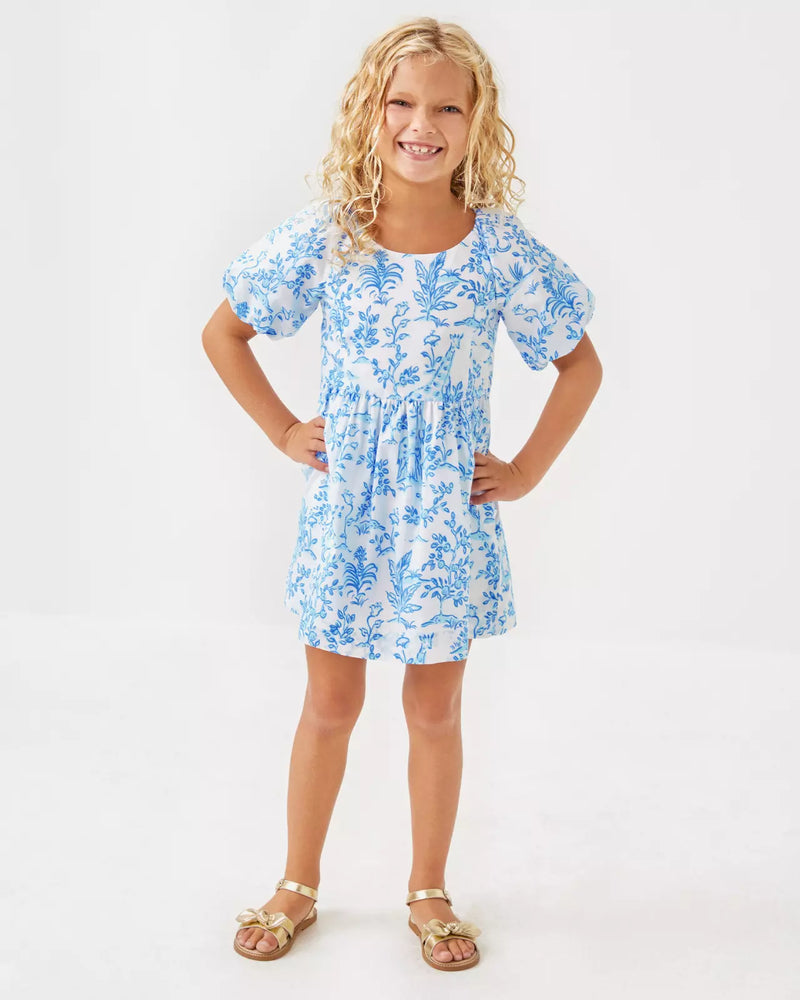 GIRLS MINI KNOXLIE DRESS RESORT WHITE TALL TALES