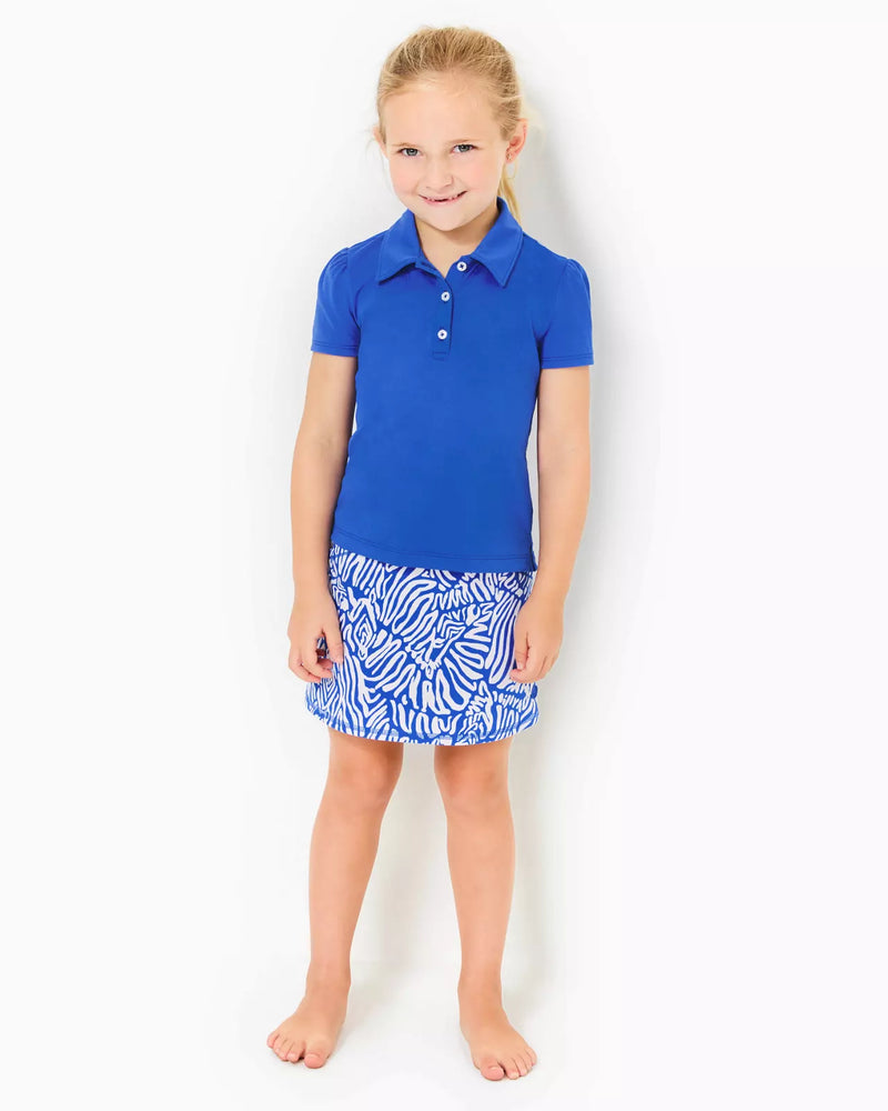 GIRLS MINI FRIDA PUFF SLEEVE POLO MARTINIQUE BLUE