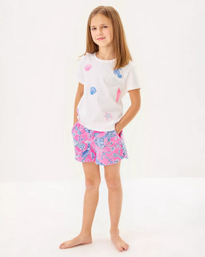 MINI RALLY TEE MULTI COOL AS SHELL EMBROIDERY