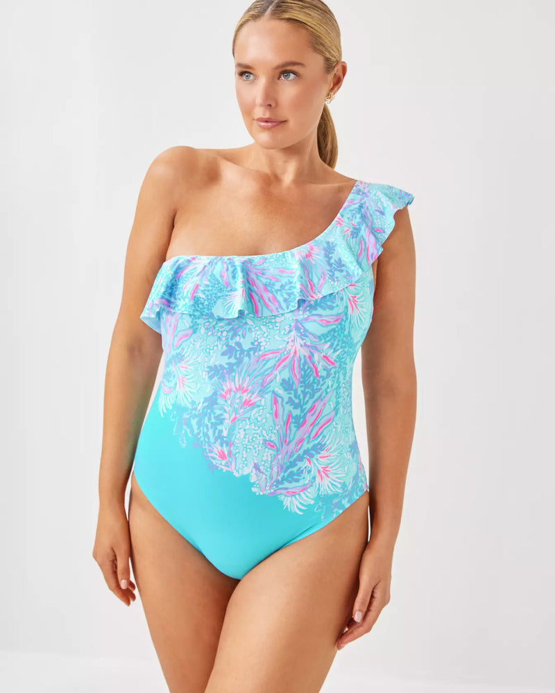 CAELUM RUFFLE ONE PIECE MULTI VIA DEL MAR ENGINEERED ONE PIECE