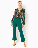 PARRISH BI-STRETCH CROP FLARE VILLA GREEN