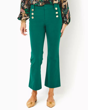 PARRISH BI-STRETCH CROP FLARE VILLA GREEN