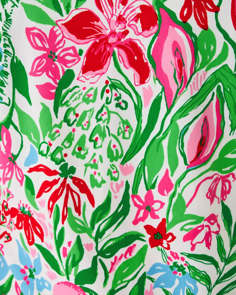 PJ KNIT LS BUTTON-UP TOP MULTI GLOWING GARDENS