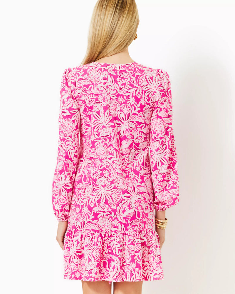 ALYSSA LONG SLEEVE DRESS PASSION FRUIT PINK ABSOLUTELY FLAMAZING