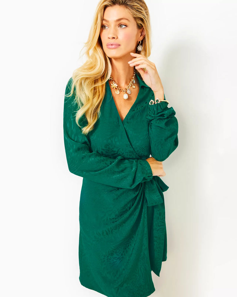 
            
                Load image into Gallery viewer, NICOLINA LONG SLEEVE JACQUARD EVERGREEN PARTY ANIMAL JACQUARD
            
        