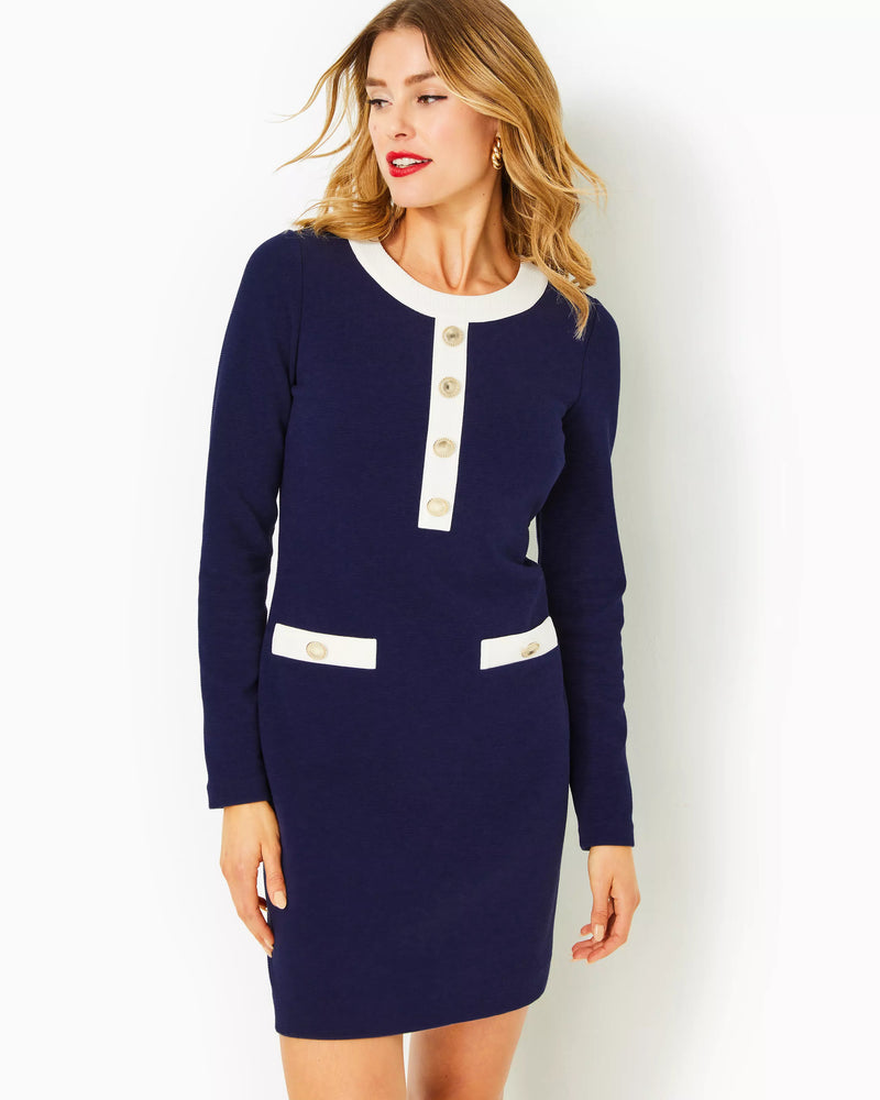 
            
                Load image into Gallery viewer, KENNEDY SHIFT DRESS TRUE NAVY
            
        