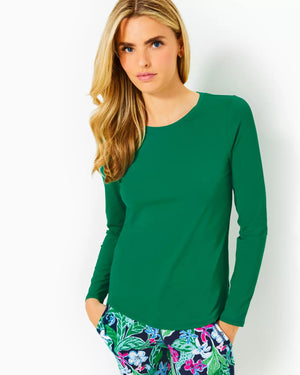 WESTLEY LONG SLEEVE ACTIVE TEE FIDDLE LEAF GREEN