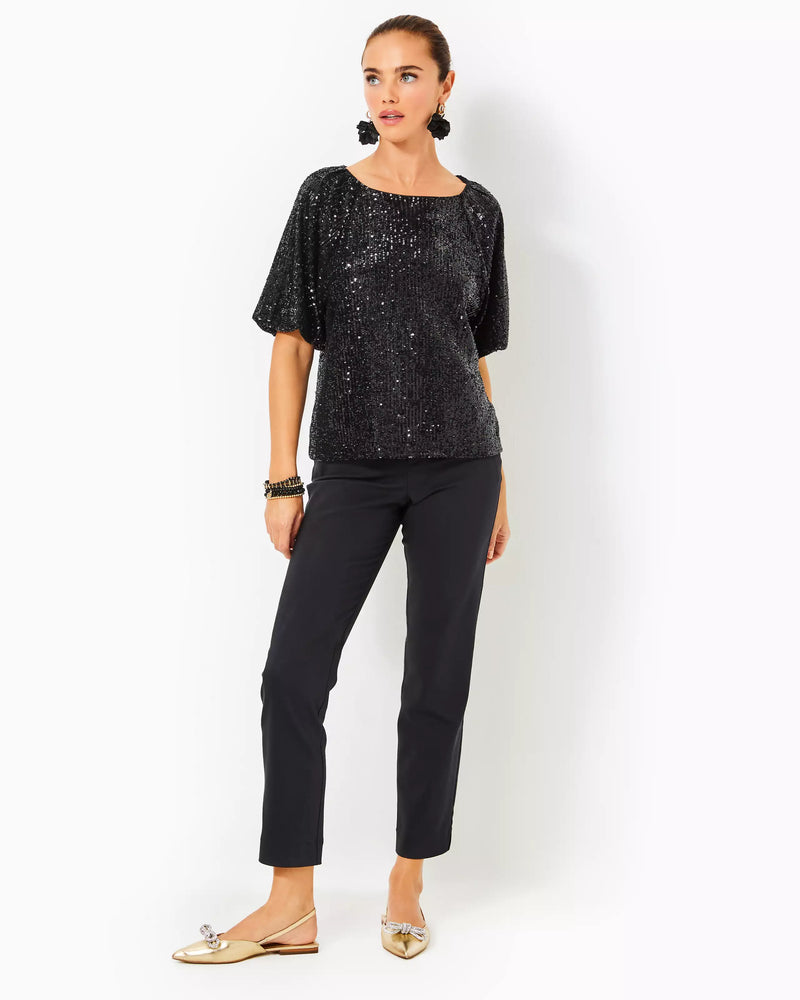 CRESSIDA KNIT TOP NOIR TREASURE BOX SEQUIN KNIT