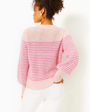 
            
                Load image into Gallery viewer, FINNEY SWEATER PEONY PINK SPARKLE STRIPE
            
        