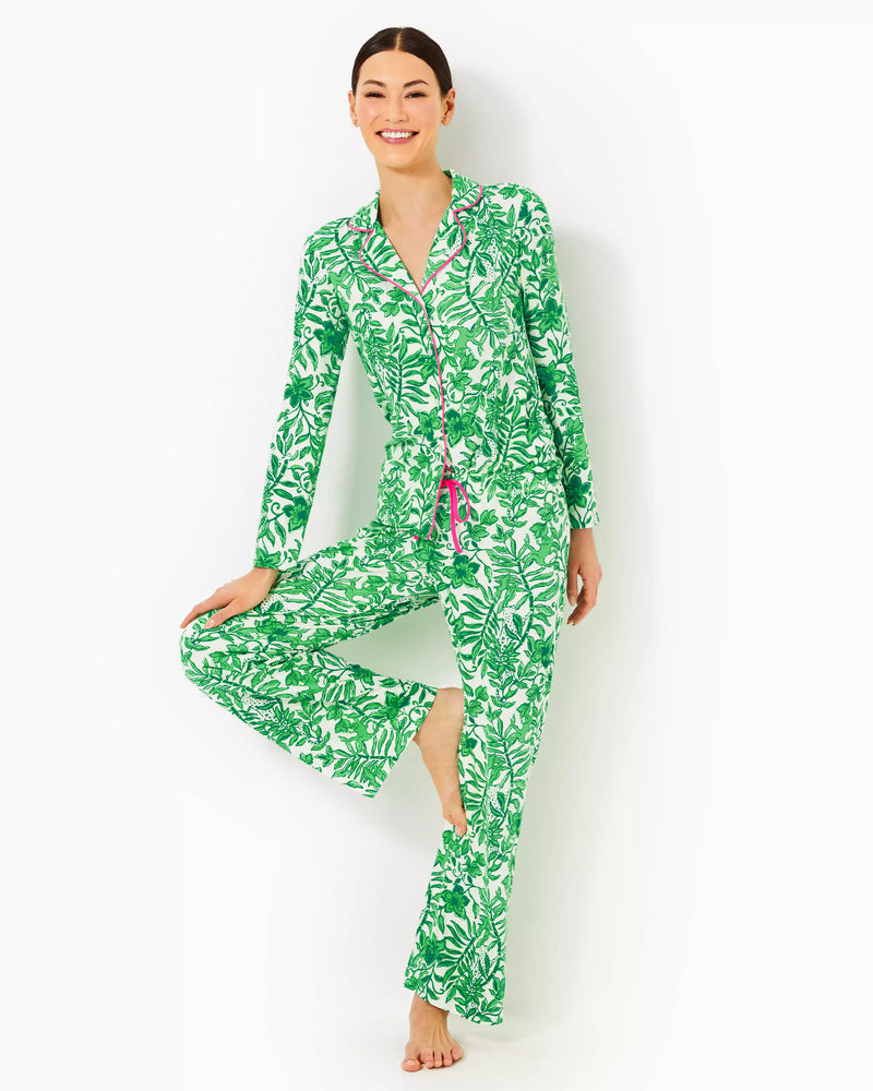 PJ KNIT PANT FIDDLE LEAF GREEN LIL ESCAPE PLAN PJS