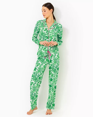 PJ KNIT PANT FIDDLE LEAF GREEN LIL ESCAPE PLAN PJS