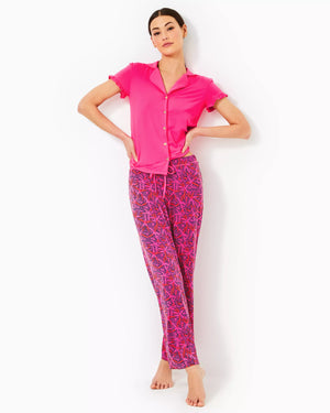 PJ KNIT PANT PASSION FRUIT PINK STAR SEARCHING