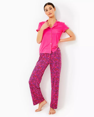 PJ KNIT PANT PASSION FRUIT PINK STAR SEARCHING