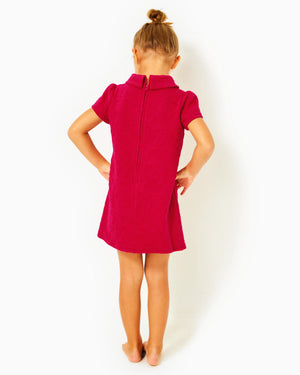 
            
                Load image into Gallery viewer, MINI DAISEE DRESS POINSETTIA RED KNIT PUCKER JACQUARD
            
        