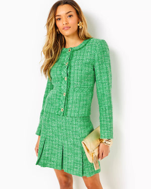 
            
                Load image into Gallery viewer, CAMMI MINI SKIRT KELLY GREEN PALM BEACH BOUCLE
            
        